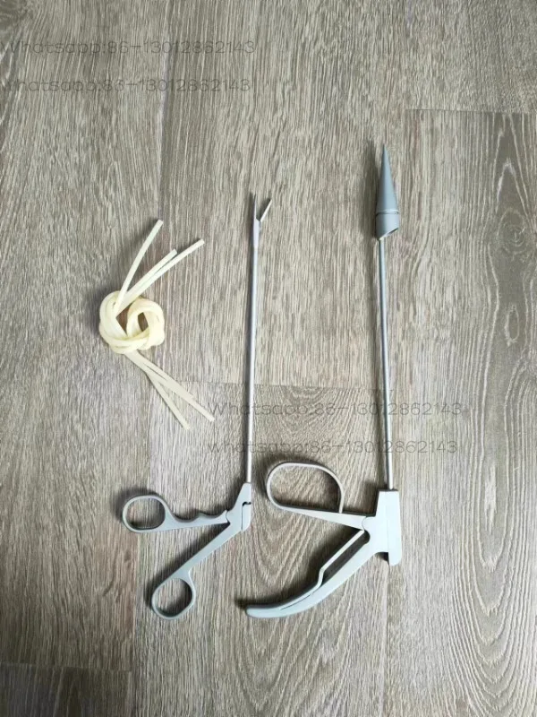 Two-piece anorectal ligation device 1*3 with leather ring stainless steel medical hemorrhoid forceps