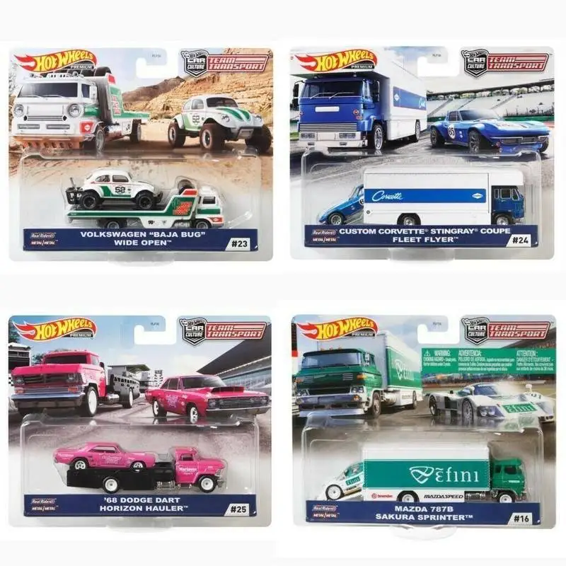 

Hotwheels Genuine New Premium Team Transport Serise Volkswagen "Baja Bug" Dadge Dart Model Car Collection Surprise Fan'S Gift