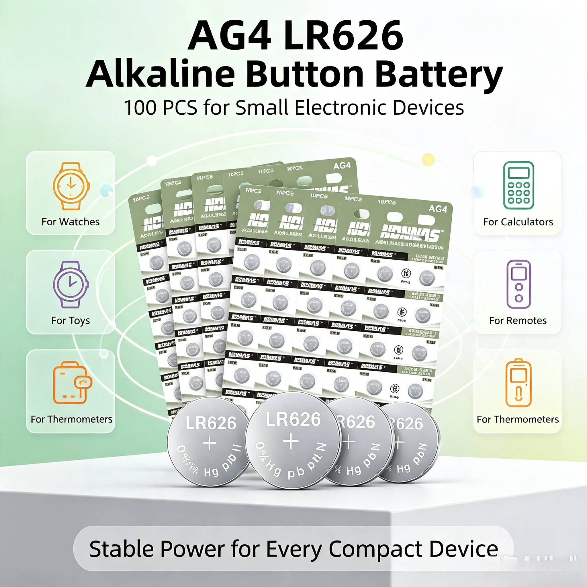 5-100PCS AG4 Replace LR626 SR626SW 1.5V Alkaline Battery Multi Compatible Stable Output For Watch Household Tools Gadgets Toys