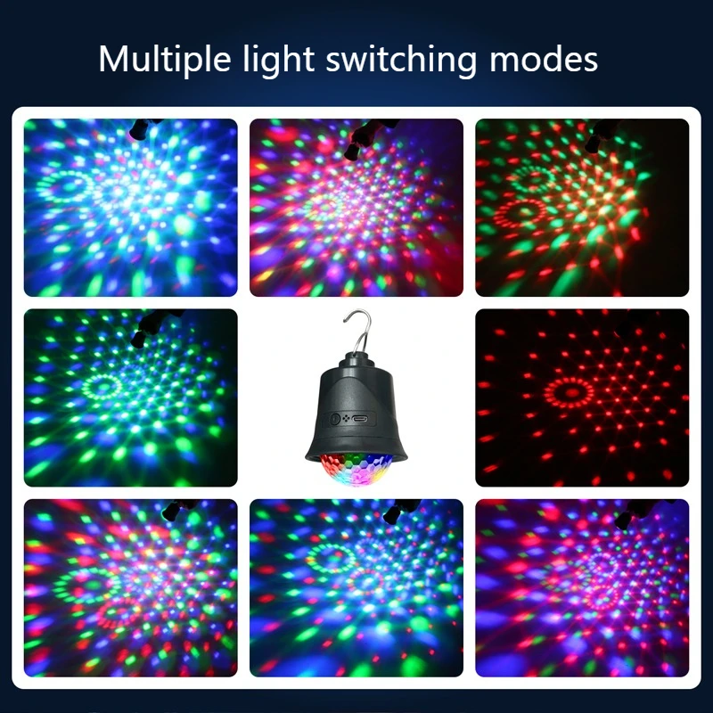 ไฟดิสโก้ RGB มินิสเตจ ดีเจ แบบพกพา ชาร์จผ่าน USB 3W ลูกบอลดิสโก้หมุนได้ 7 สี สำหรับงานปาร์ตี้และตกแต่งบ้าน