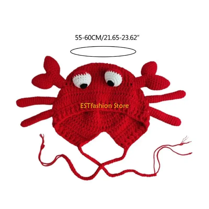 Y5GC مضحك السلطعون ومخلب قبعة المرأة الخريف والشتاء محبوك الملونة الشتاء قبعات منسوجة كول صور الدعامة Y2K-GIRL