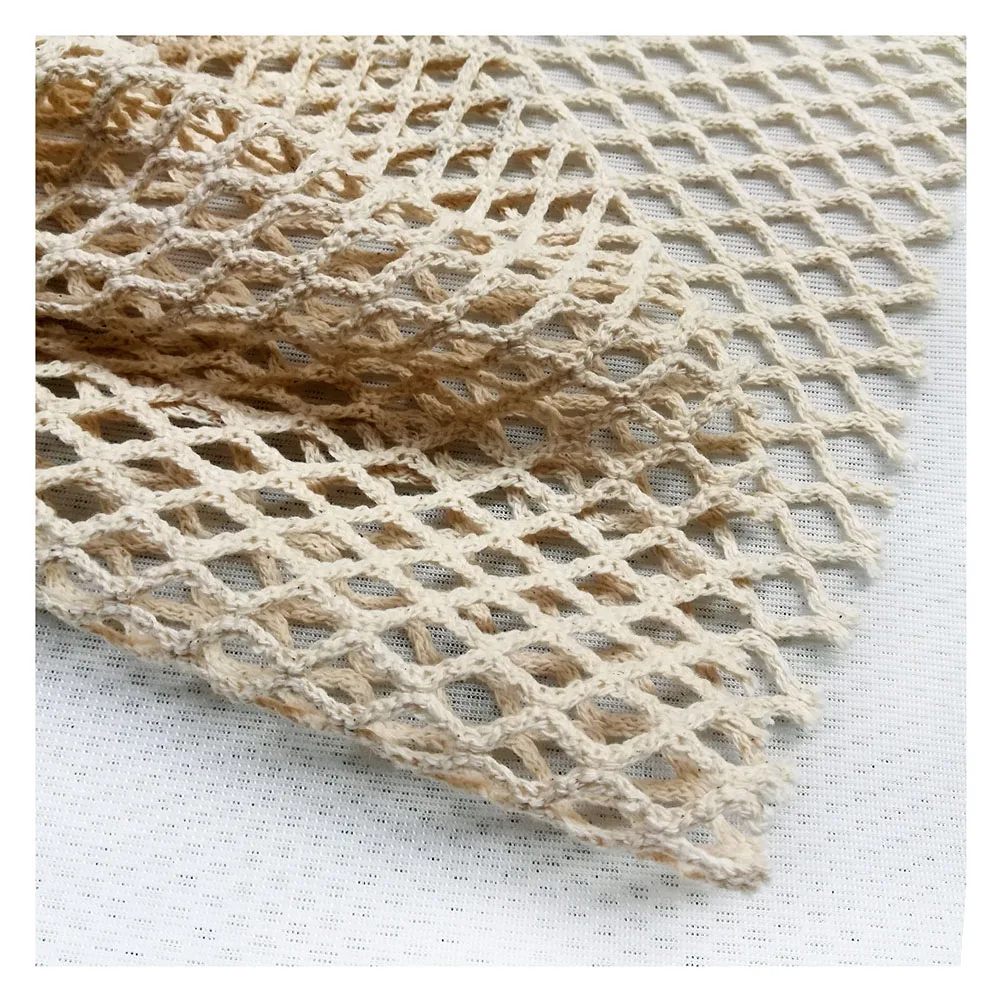 Polyester Cotton Mesh Fabric for DIY Sewing Apparel Knitted Net Fabric for Shop Bag Sexy Hollow Out Crochet Crop Top Cloth Suppl