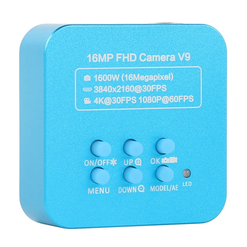 

16MP HD 1080P HDMI USB Microscope Camera C Mount TF 4K Industrial Phone Repair PCB Soldering Lab Detection Video Recorder