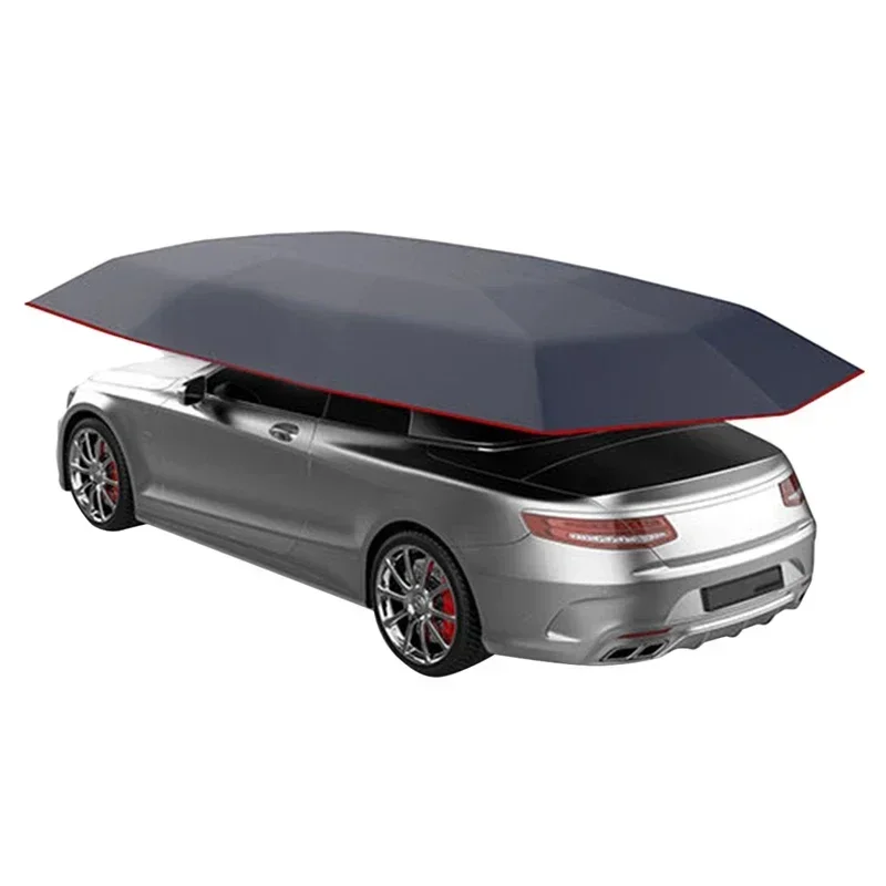 4.2x2.1M up to date  Outdoor Blue Car Vehicle Tent Umbrella Sun Shade Cover Oxford Cloth Polyester Without Bracket