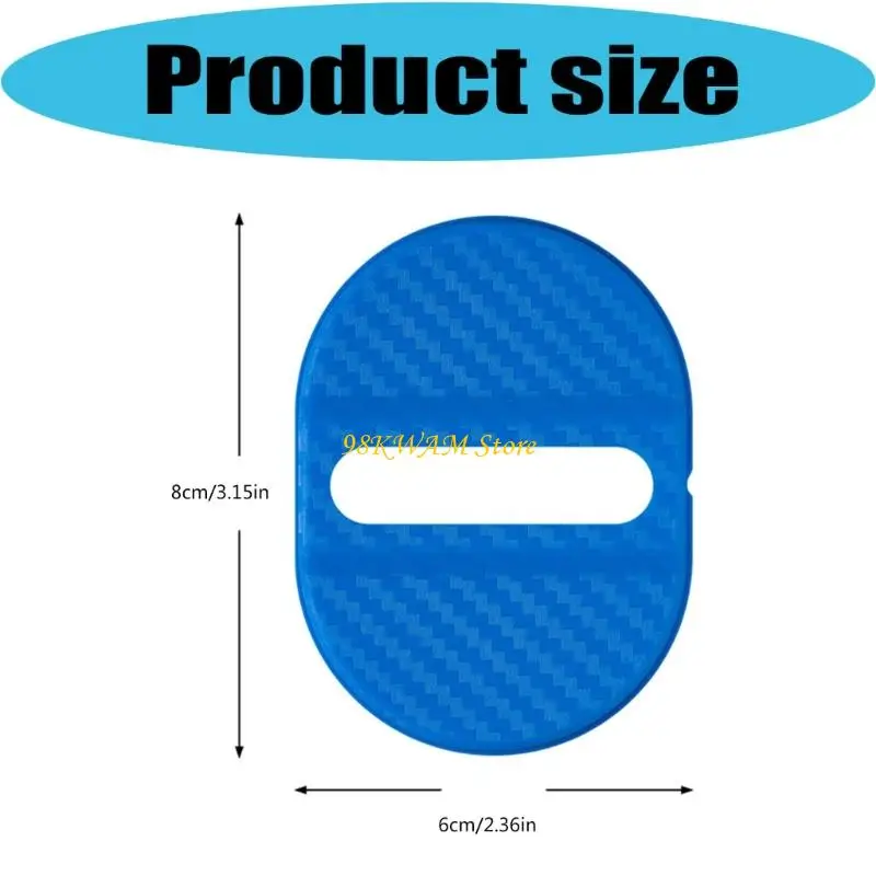 Car Door Lock Area Cover Set, Carbon Fiber Pattern Scratch Guard Pads for Daily Door Surround Care, 4 Pieces 68UF