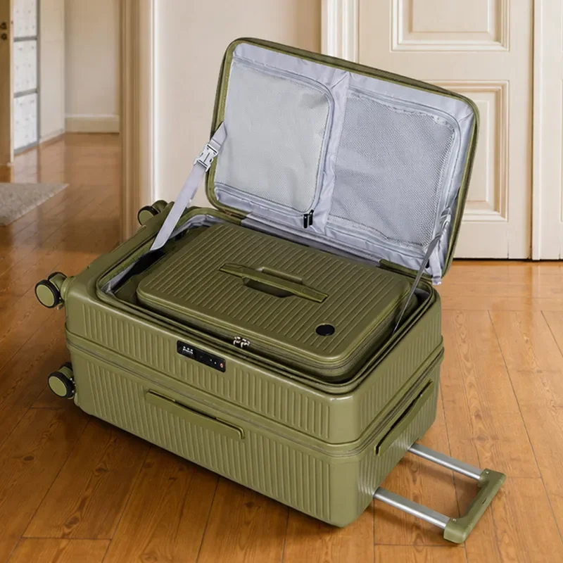 Large capacity suitcase three-piece set suitcase sports style trolley case strong and drop-resistant suitcase