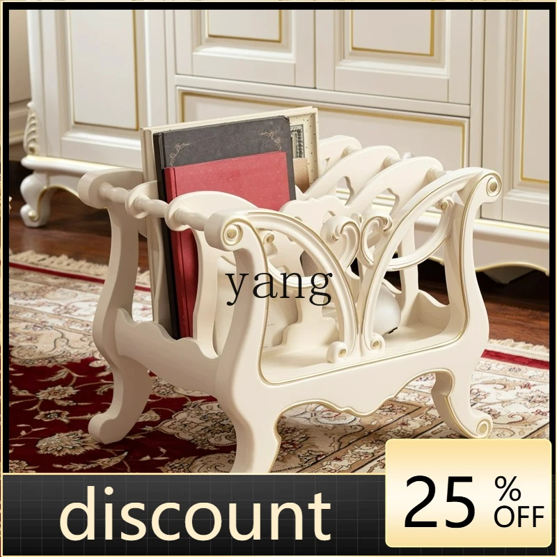 

LTT American Solid Wood Ivory White Bookshelf European Simple Household Storage Rack