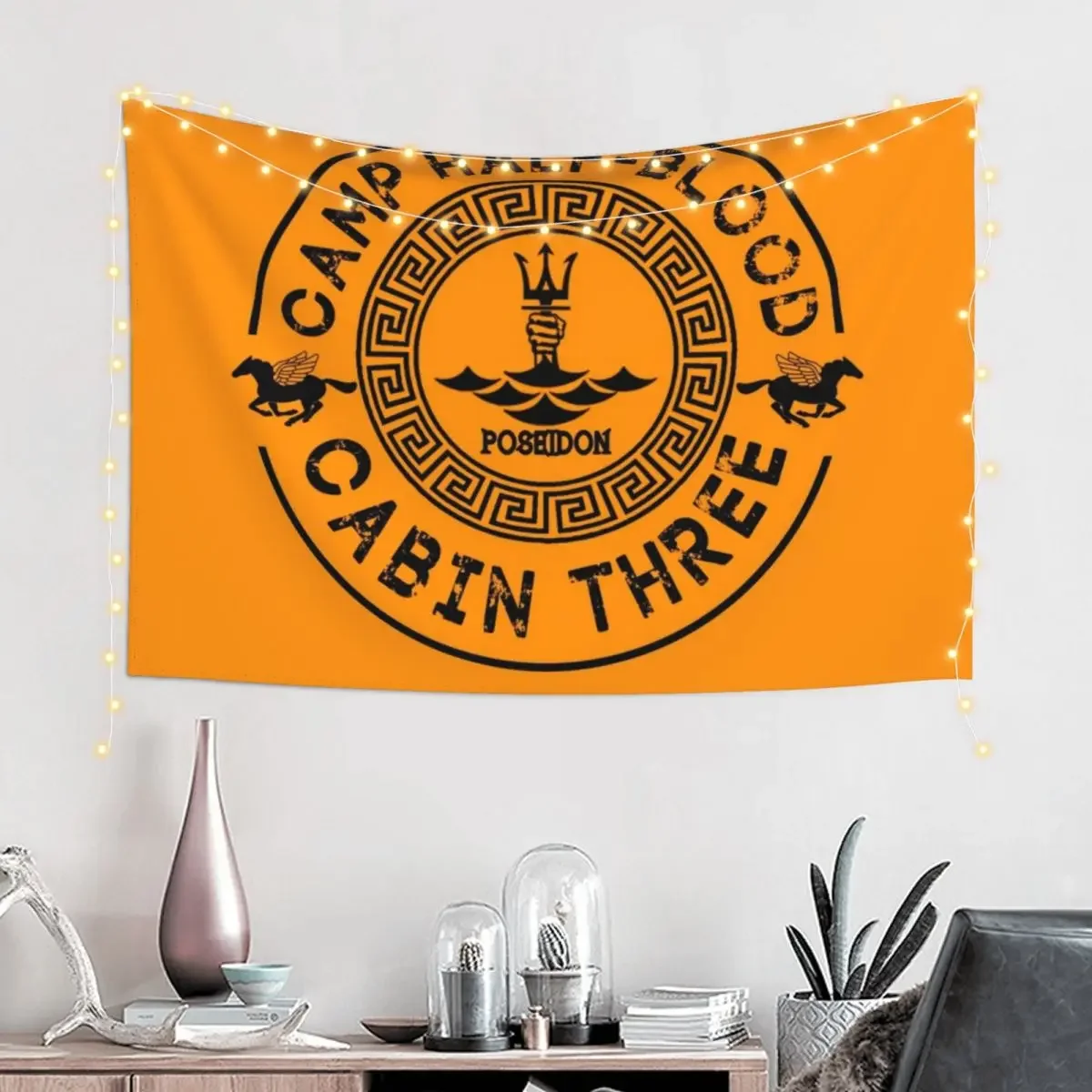 Percy Jackson - Camp Half-Blood - Cabin Three - Poseidon Tapestry Cute Decor Room Decoration Aesthetic Tapestry