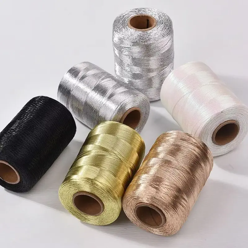 Twinkles 200g Metallic Yarn Glitter Gold Silver Cord Thread Diy Handmade Knitting Crochet Handbag Purse Sewing Accessories