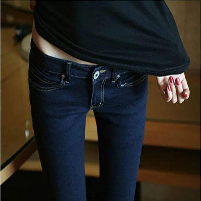 

Low Waist Women's Denim Jeans Cotton Stretch Fabric Fall Season Nine Points Slim Fit Elastic Butt Lifting Skinny Pants
