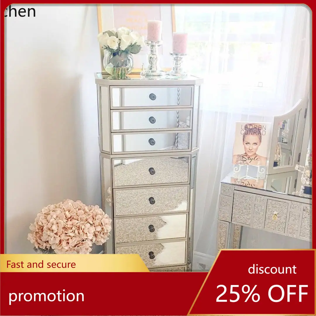 

CZ chest cabinet living room light luxury mirror drawer cabinet bedroom solid wood storage cabinet wall locker