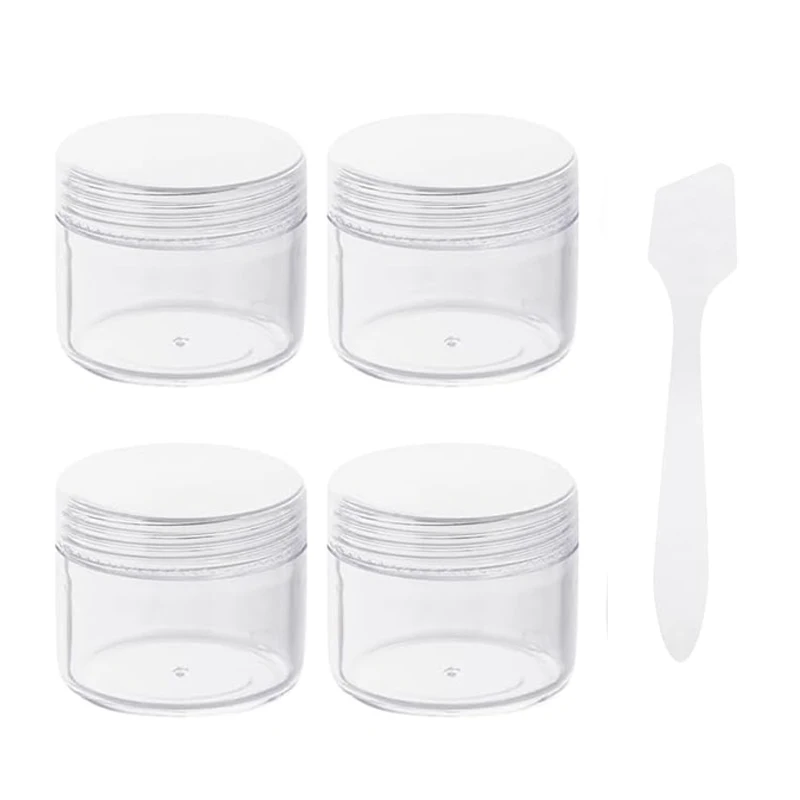 Pot de Lotion en plastique vide transparent de 20g, 2 pièces, couverture souple cosmétique de voyage pour crème pour le visage, conteneurs de baume à lèvres