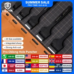 WUTA Pro Leather Oblong Punching Tools Belt Hole Puncher Flat Hollow Punches Strap Watch Band Heavy Duty Oval Hole DIY Craft