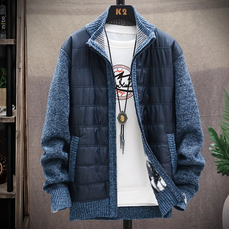 2024 new arrival winter Cardigan men high quality Color blocking sweater men autumn men's fashion wool Zipper sweaters