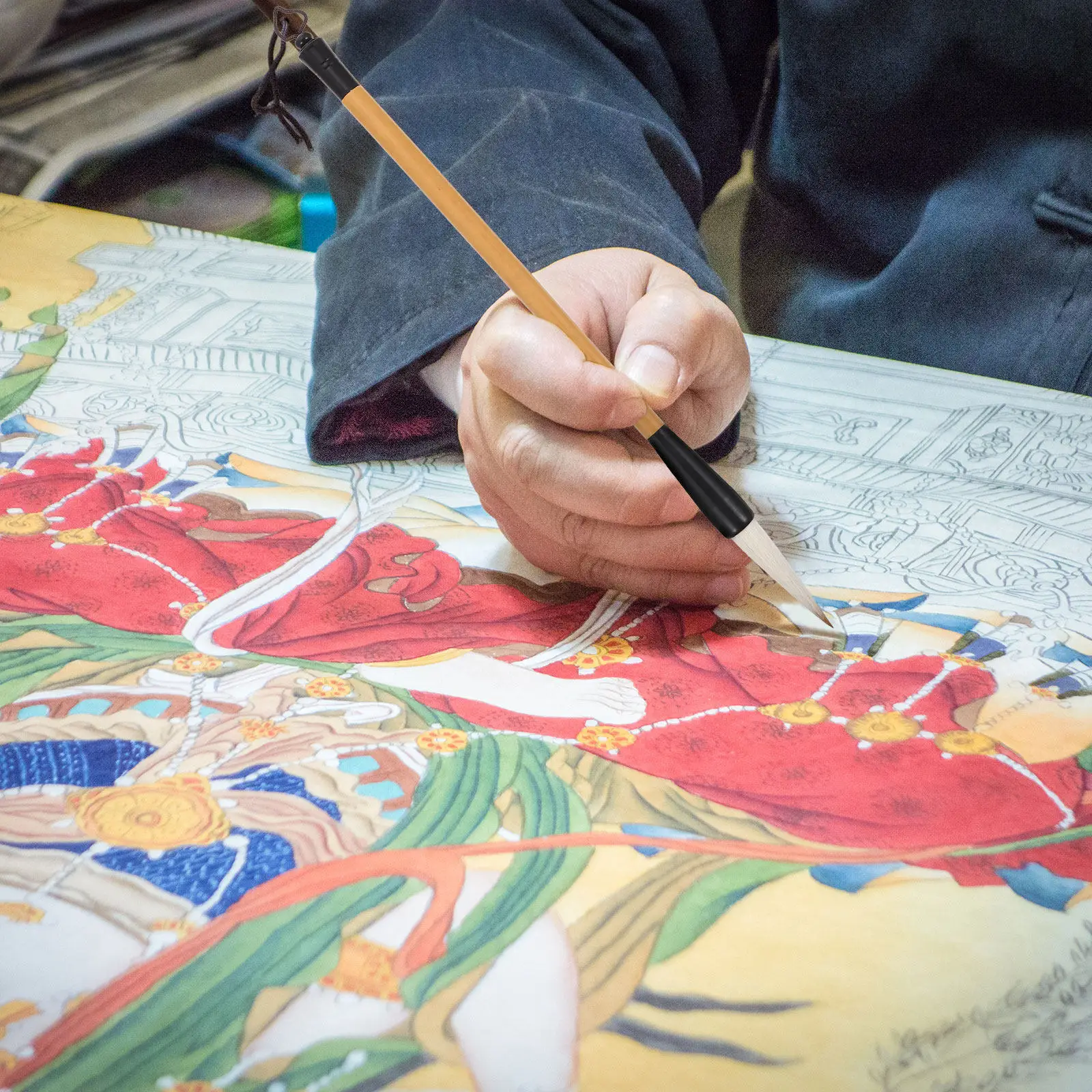 

Wolf Goat Hair Calligraphy Brush Bamboo Handle For Writing Couplets Painting Chinese Art Stationery Beginner Practice Pen