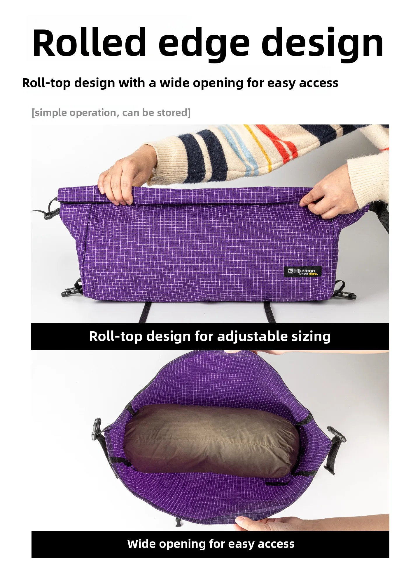 Outdoor Backpack Top Storage Bag for Camping, Hiking and Mountaineering, External Expansion Tent Gear Pouch for Travel