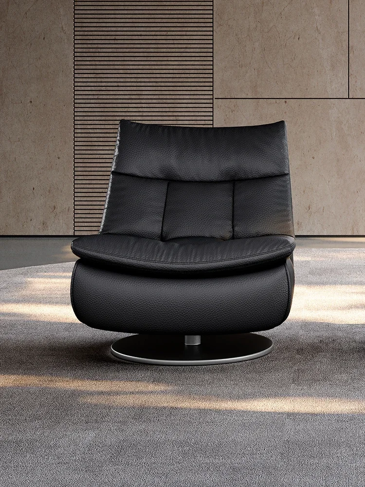 

Rotating leisure chair light luxury 2025 new soft bag household leather sofa chair