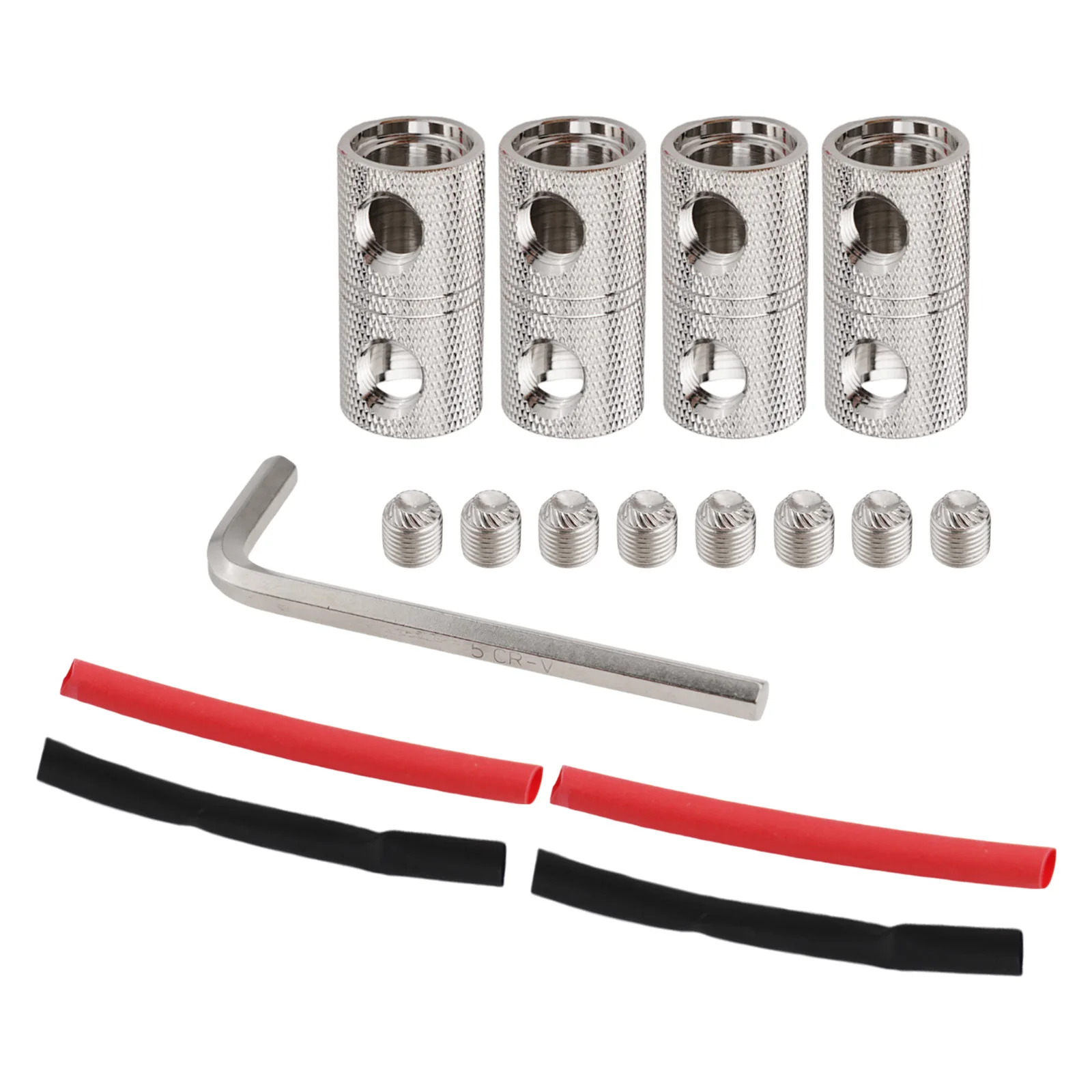 4PCS Gauge Wire Splices Connectors 0 Gauge Battery Cable Coupler Audio Nickel Plated Brass Home Improvement Heating