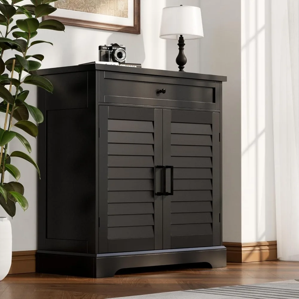 

Shoe Cabinet with Doors, 4-Tier Shoe Storage Cabinet with Drawer and Shelves, Wooden Shoe Rack Organizer for, Customized
