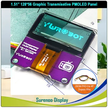 실제 OLED 디스플레이, 12864 그래픽 투명 I2C IIC SPI PMOLED 패널, LCD 모듈 디스플레이 스크린, SSD1309, 1.51 인치, 1.54 인치, 128×56 12856  Best5