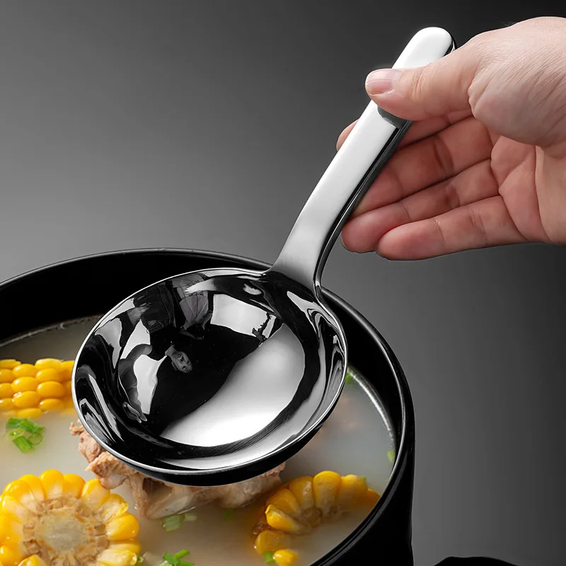 

Short Handle 316 Stainless Steel Soup Spoon Heavy Big Head Scoops Korea Deepen Meal Rice Noodle Soups Utensils for Kitchen