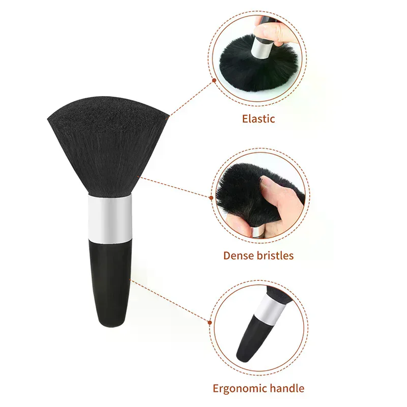 1PCS Soft Neck Face Duster Barber Black Beard Brushes Hair Cleaning Hairbrush Salon Cutting Hairdressing Styling Makeup Tools