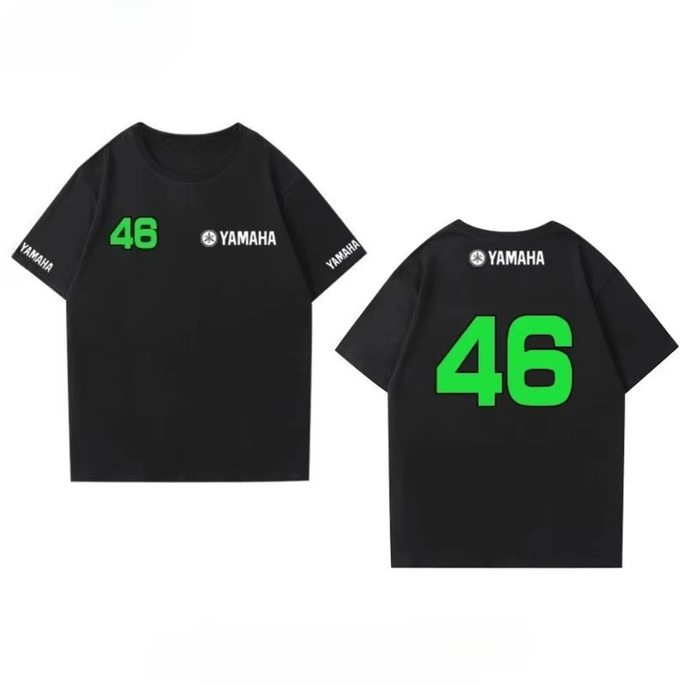 

YAMAHA MOTO 46 Front and Back Printed Short Sleeved T-shirt for Summer New Men's and Women's Plus Size Cycling Loose Casual Top