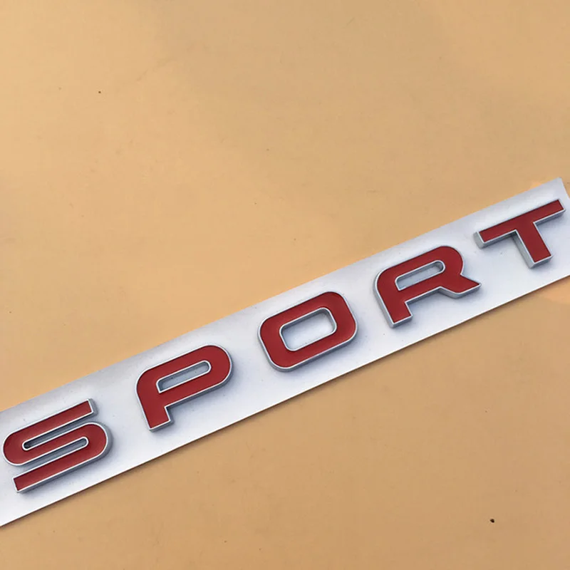 

Car Styling ABS Red Silver SPORT Letters Emblem Car Rear Trunk Badge Sticker For Land Range Rover SV Autobiography Discovery