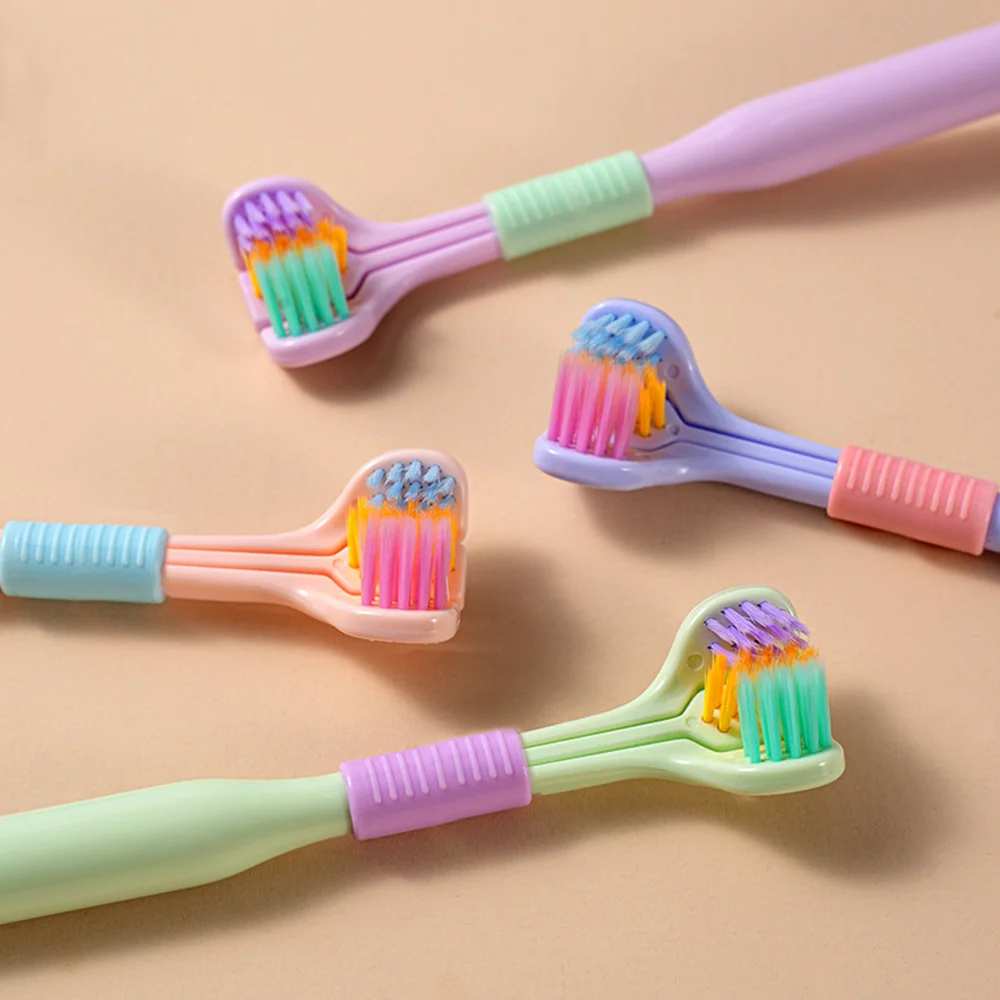 สามด้านแปรงสีฟัน Soft Bristle ฟันแปรง Ultra นุ่มแปรงสีฟัน Oral Care ยาสีฟันสูตรเกลือผสมฟลูออไรด์ผสานพลังสมุนไพรฟันขาวสะอาดลดกลิ่นปากความปลอดภัยแปรงฟันสุขภาพช่องปากทำความสะอาด