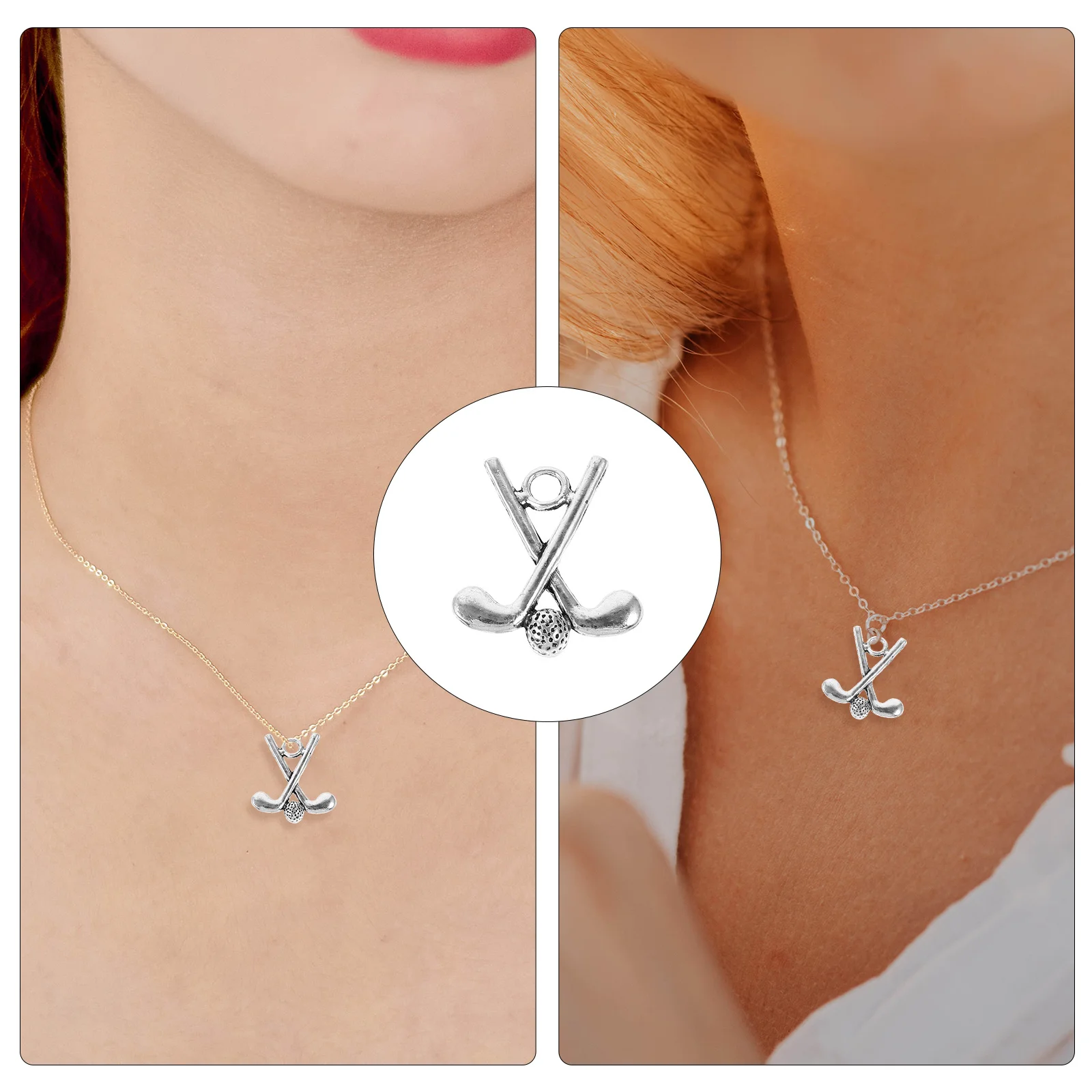 

20Pcs Metal Golf Bat Charms Pendant DIY Jewelry Making Accessories Golf Sport Souvenir Necklace Bracelets Craft Supply