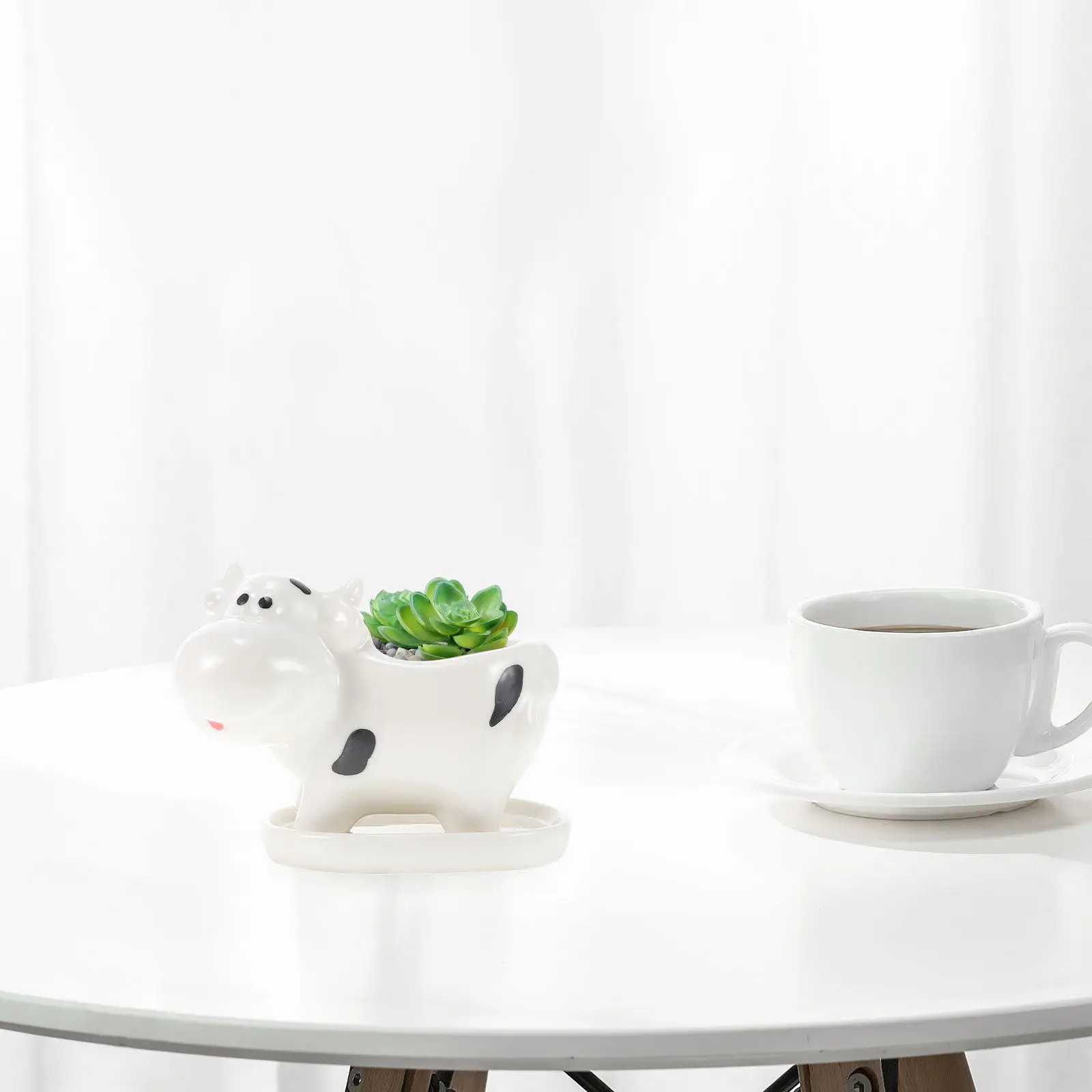 1Pcs Ceramic Resin Flower Pot Lovely Animal Adornment Desktop Garniture Creative Home Living Room Window Garden Decor