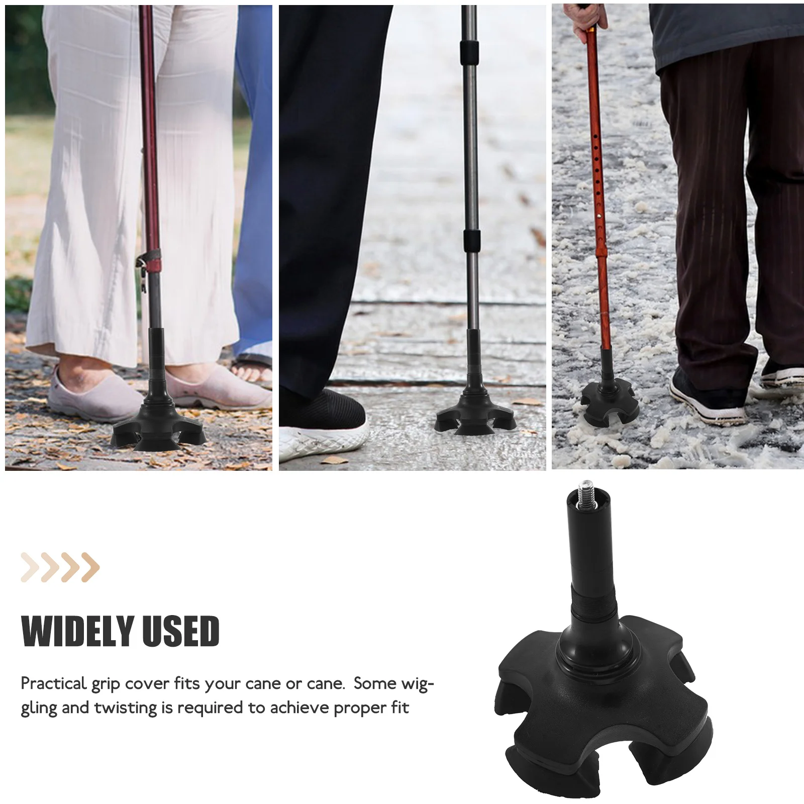 Crutch Pads Cane Stable Tips Replacement Hiking Pole Walking Stick Sticks Thickened Covers Foot Trekking Base Accessories