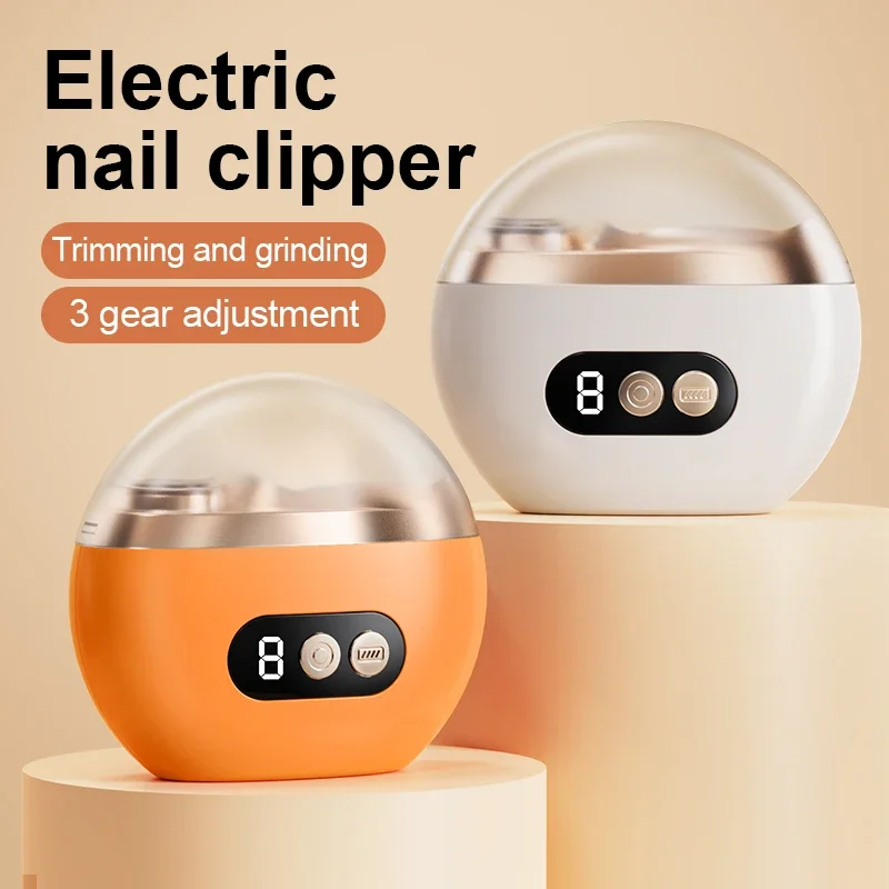 2 In 1 Electric Nail Clippers Manicure Anti-Splash Nail Trimmer for Baby Finger Toe Scissors Pedicure Thick Nails Cutter Tools
