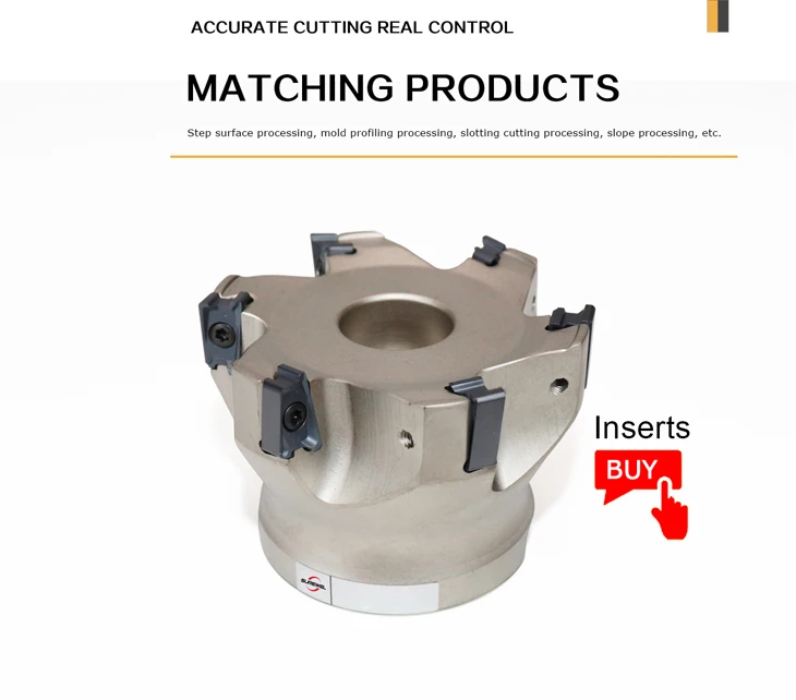 SUREWEL LN11 Modulart Schraubverbindung, Fräskopf, Hartmetall, Quadratschulterschneider-Einsätze LNGU110408, Material k.pm – Detail 5