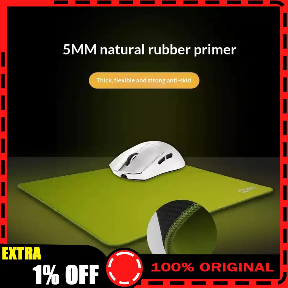 IROK Si09 Gaming Mouse Pad XSoft Mixed Fiber Cloth 5mm Rubber Base Stitched Edge Green Black