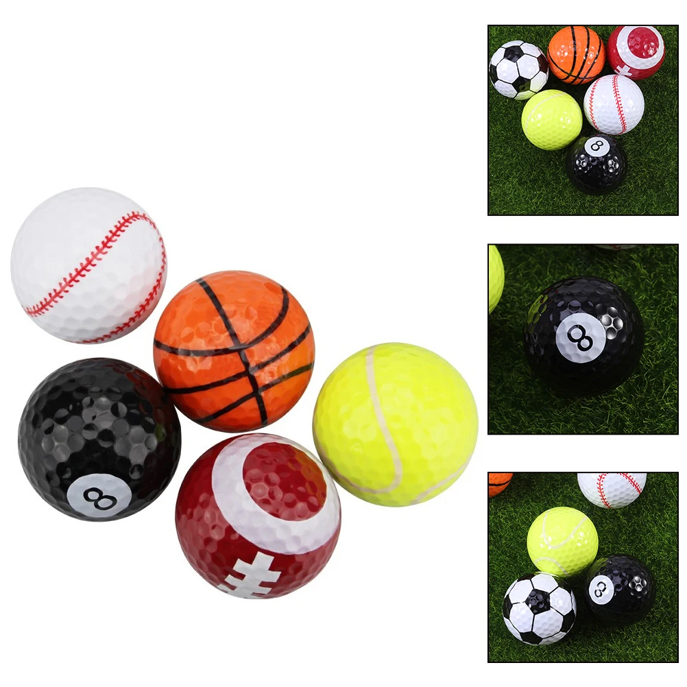

5 Pcs Golf Practice Balls Lightweight Durable Novel Design Suitable for Indoor Outdoor Training Safe Golfs Sports Balls