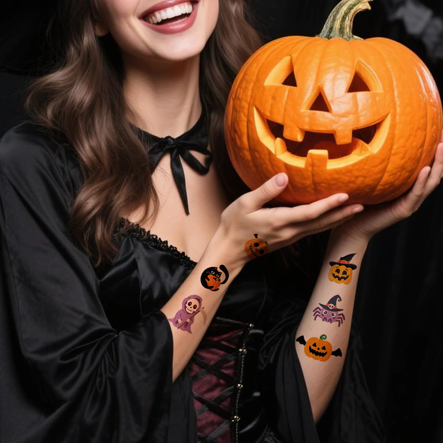 وشم مؤقت للهالوين، لوازم تزيين حفلات أعياد الميلاد، حشوات أكياس الهالوين الجيدة، المكافآت، 10 أوراق #2