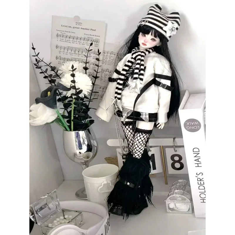 1/4 인형용 BJD 인형 옷 블랙 화이트 바지 스커트 세트 인형 의류 액세서리(인형 없음)