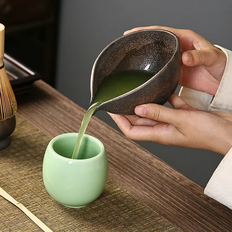 4-5pcs Handmade HomeCoarse pottery Matcha Tea Set Tool Stand Kit Bowl Whisk Scoop Gift Ceremony Traditional Japanese Accessories