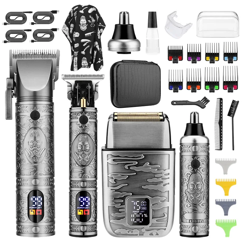 Resuxi 740 NEW Hair Cutting Machine Hair Clippers Ears Nose Hair Trimmer Trimmer Men\'s Electric Shaver Set with All Metal Body