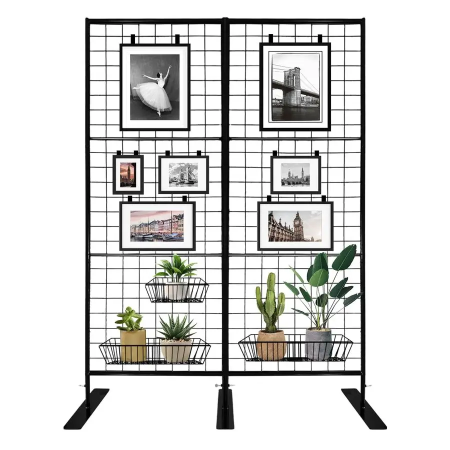 

Divider Freestanding Gridwall, 2 Panel Folding Display Board Organizer with Base Feet, Privacy Screens Portable Freestanding Dis