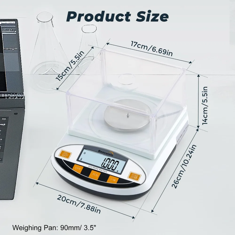 ميزان تحليلي 100 جرام × 0.001 جرام مقياس مختبر عالي الدقة مقياس إلكتروني دقيق للمختبر العلمي 1 مليغرام