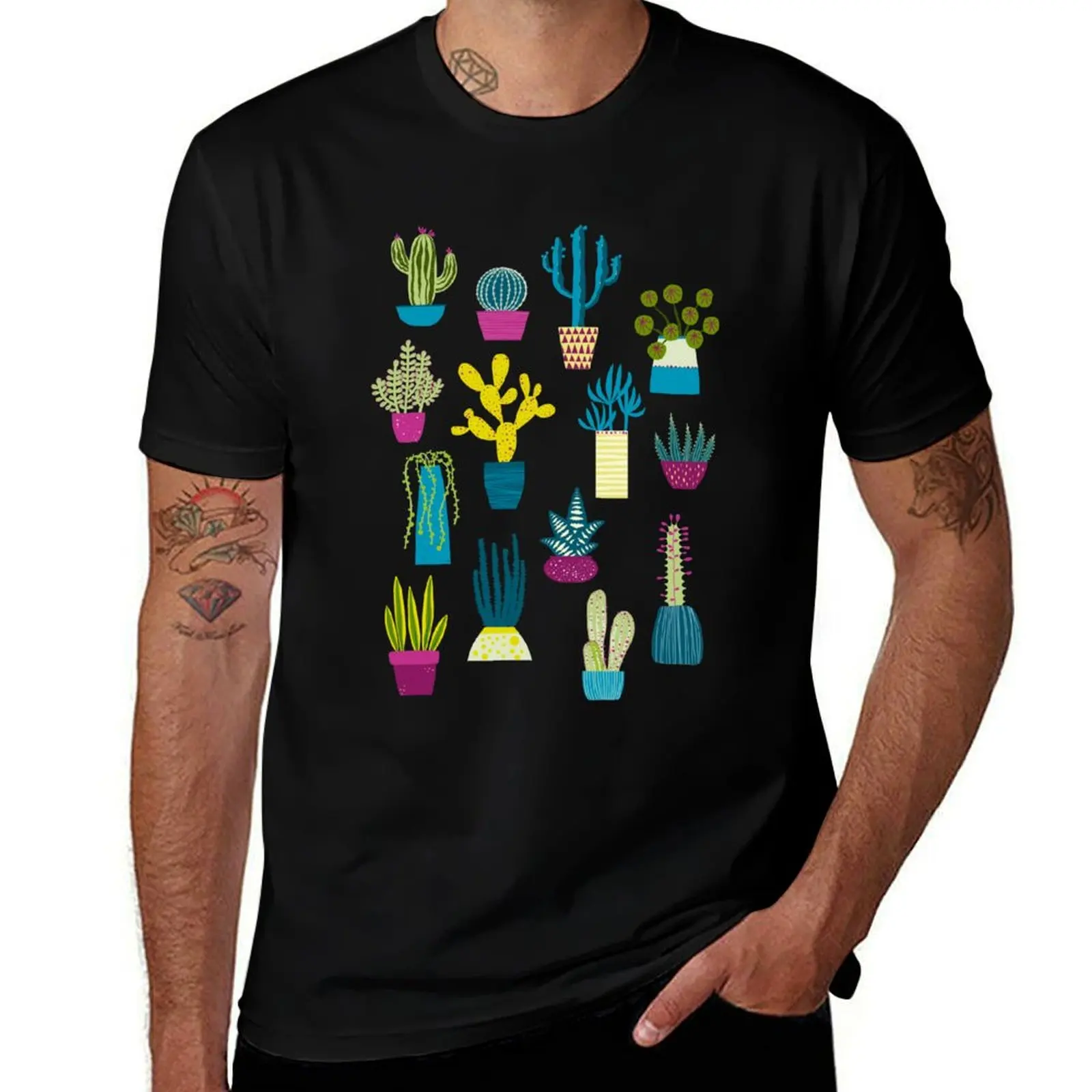 

Cactus Garden T-Shirt cotton t shirt pack man t shirts graphic t shirt men 100% cotton luxury brand T-Shirt