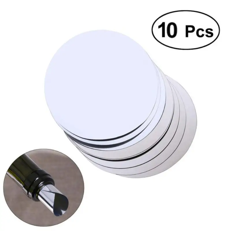 10/20Pcs Drip-Proof Drop Drip Stop Pouring Pour Spout Pour Silver Wine Pourer Discs Aluminum Foil Wine Pourer Disc Foldable