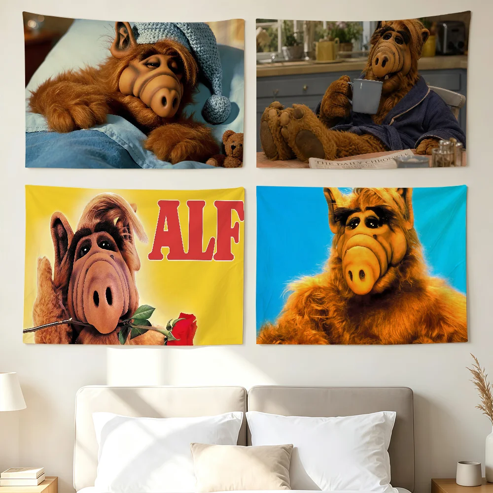 TV Series Alf Pillow Case Anti-dustmite Flag Wall Decorations Home Decor Suitable For Living Rooms Bedrooms Dormitories Parties