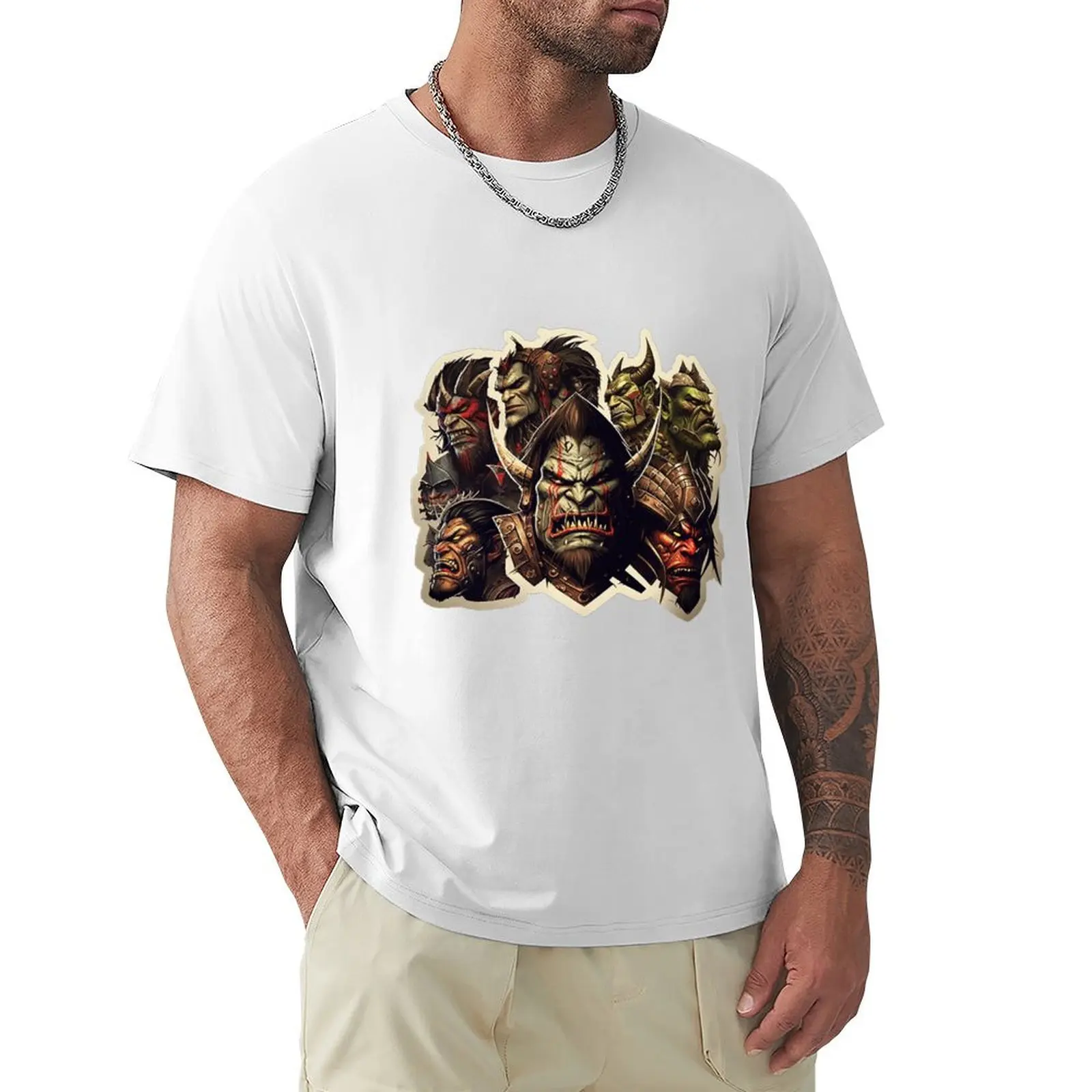 Barbarian warriors T-shirt Short sleeve tee sweat korean fashion customs t shirts for men