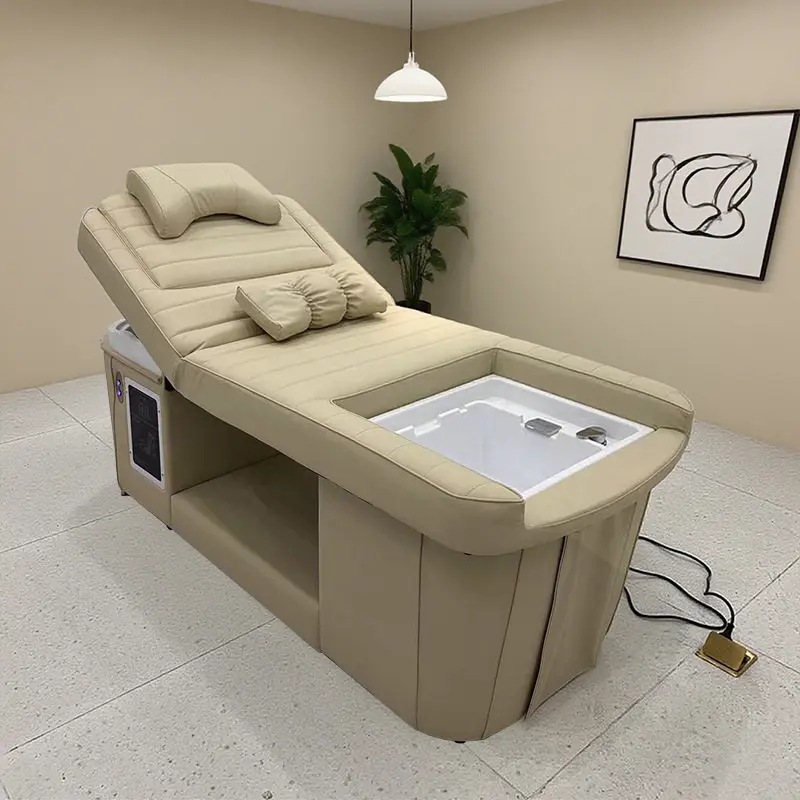 Yicheng Wholesale Electric-Lift Head Therapy Shampoo Bed for Foot Spas, Beauty Salons, and Hair Care Centers