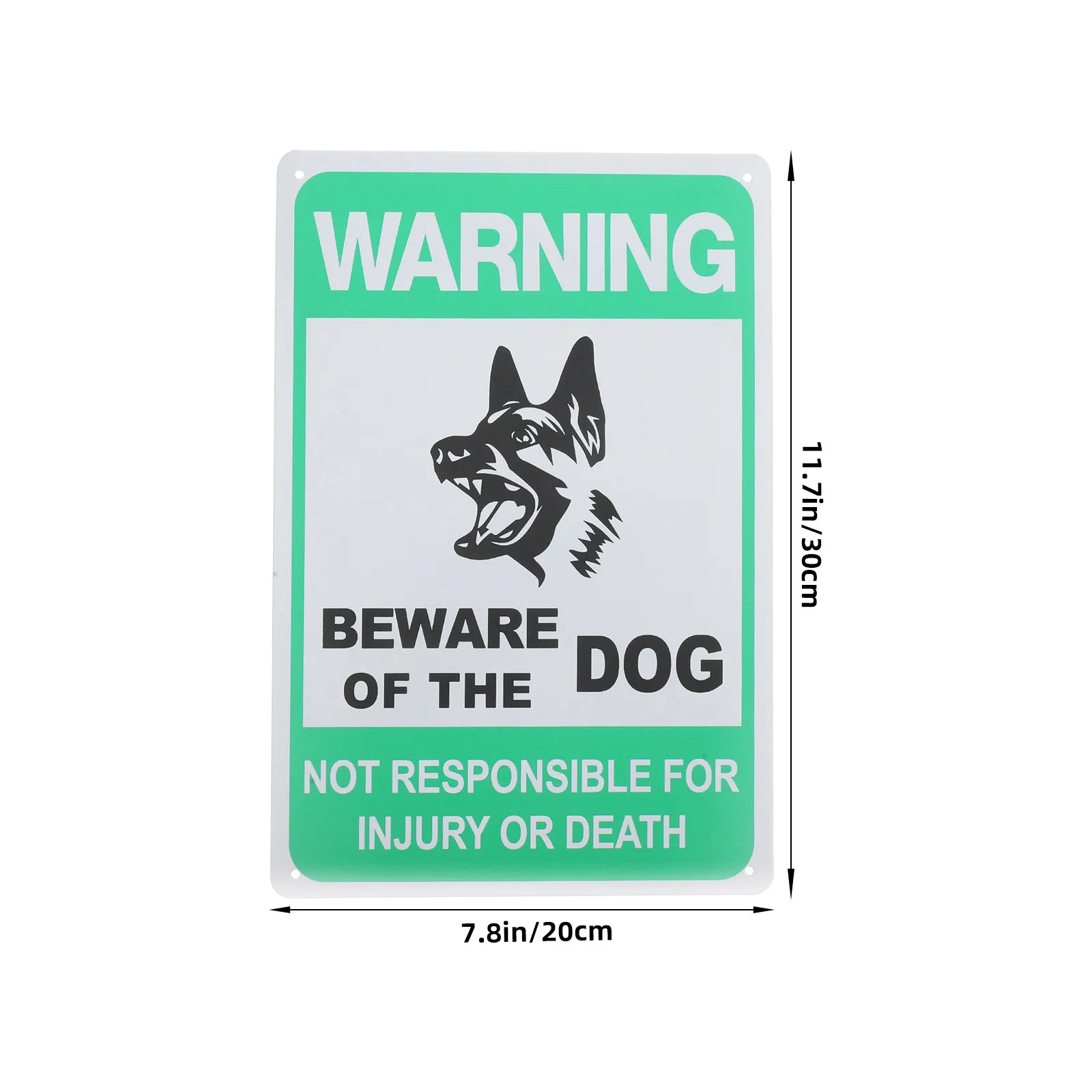 Beware of Dog Vintage Tin Sign Garden Decor Yard Decoration Weatherproof Rust Resistant Pre Drilled Holes Outdoor Indoor Fence