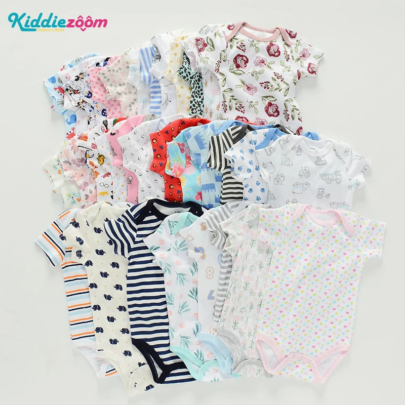 Kiddiezoom-Mono de algodón para bebé, conjunto de ropa de verano para recién nacido de 0 a 24 meses, 10 piezas