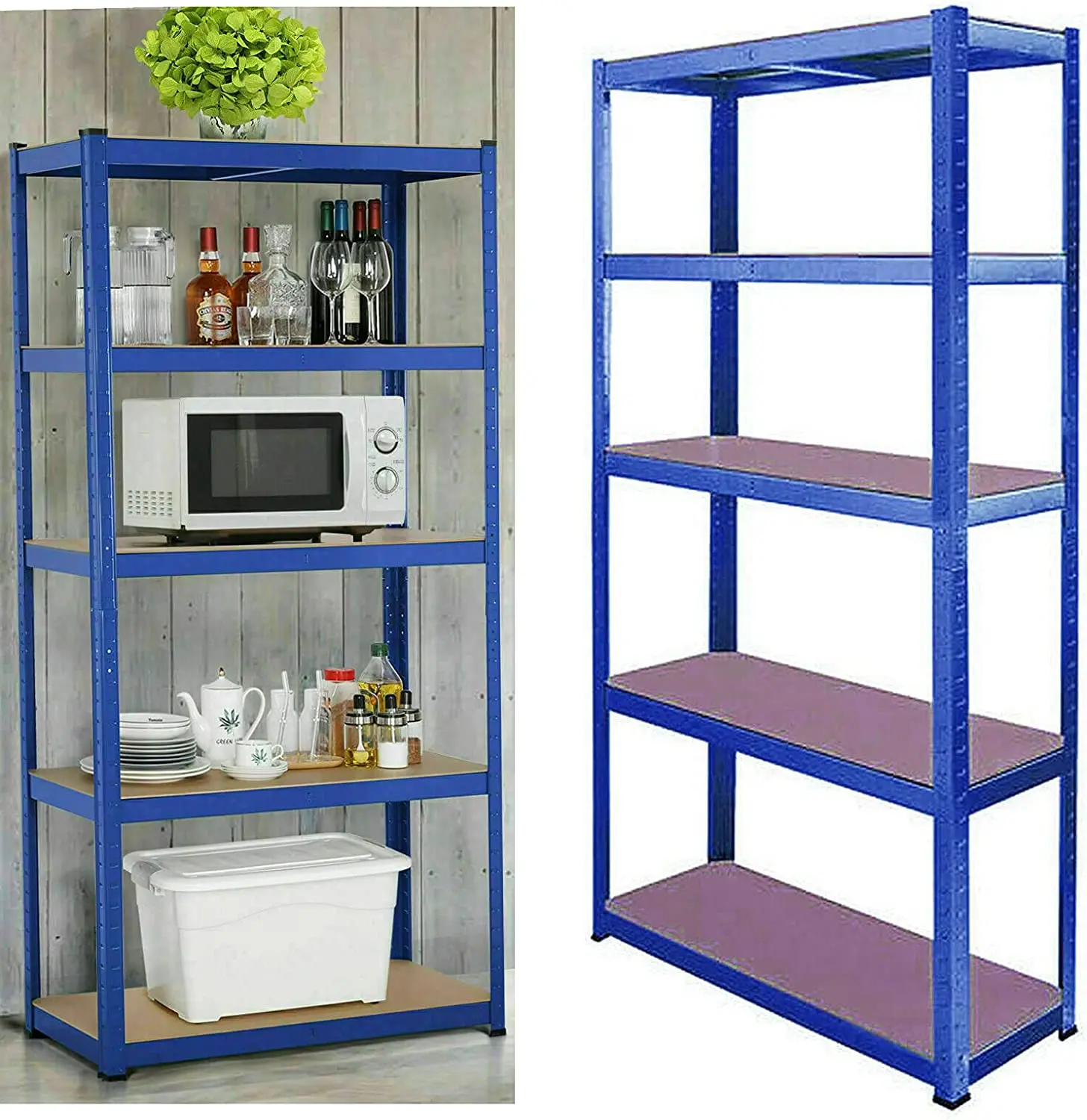 5 Tier Metel Garage Shelf Units, Heavy Duty Racking Shleves Unit for Warehouse Workshop Office, 875kg Capacity, 170x75x30cm